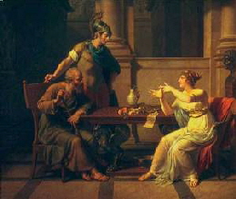 Sokrates bei Aspasia Nicolas Andre Monsiau 300